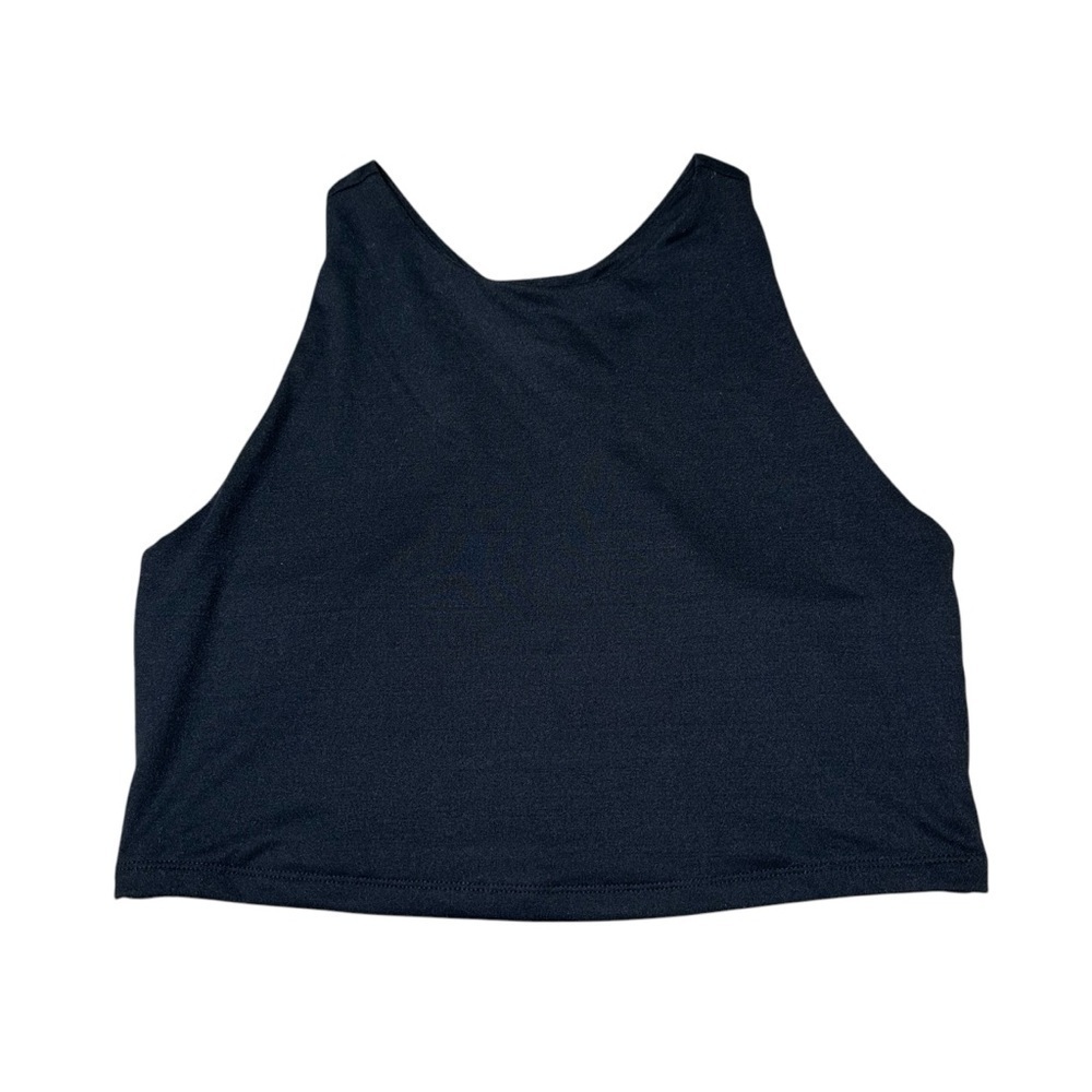 Maurices Black L Crop Racerback Tank Top